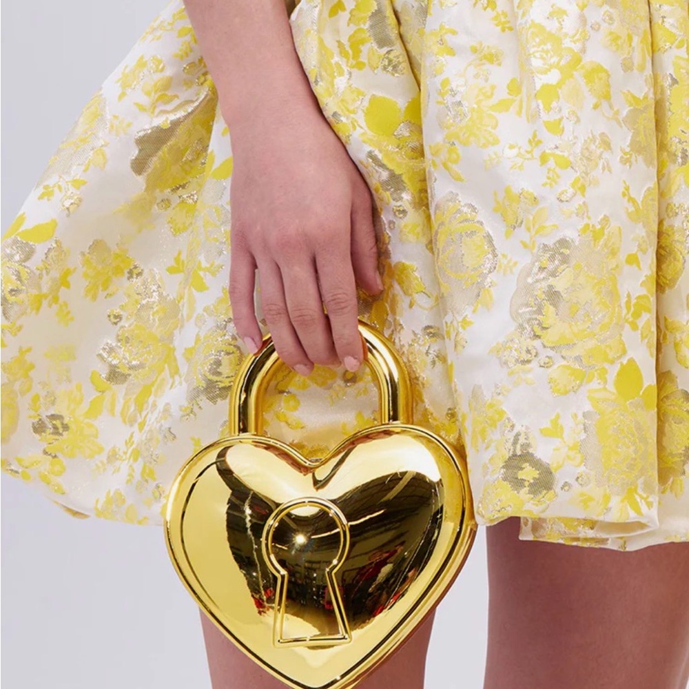 Akira Heart on lock Gold Heart-Shaped Women's Bag